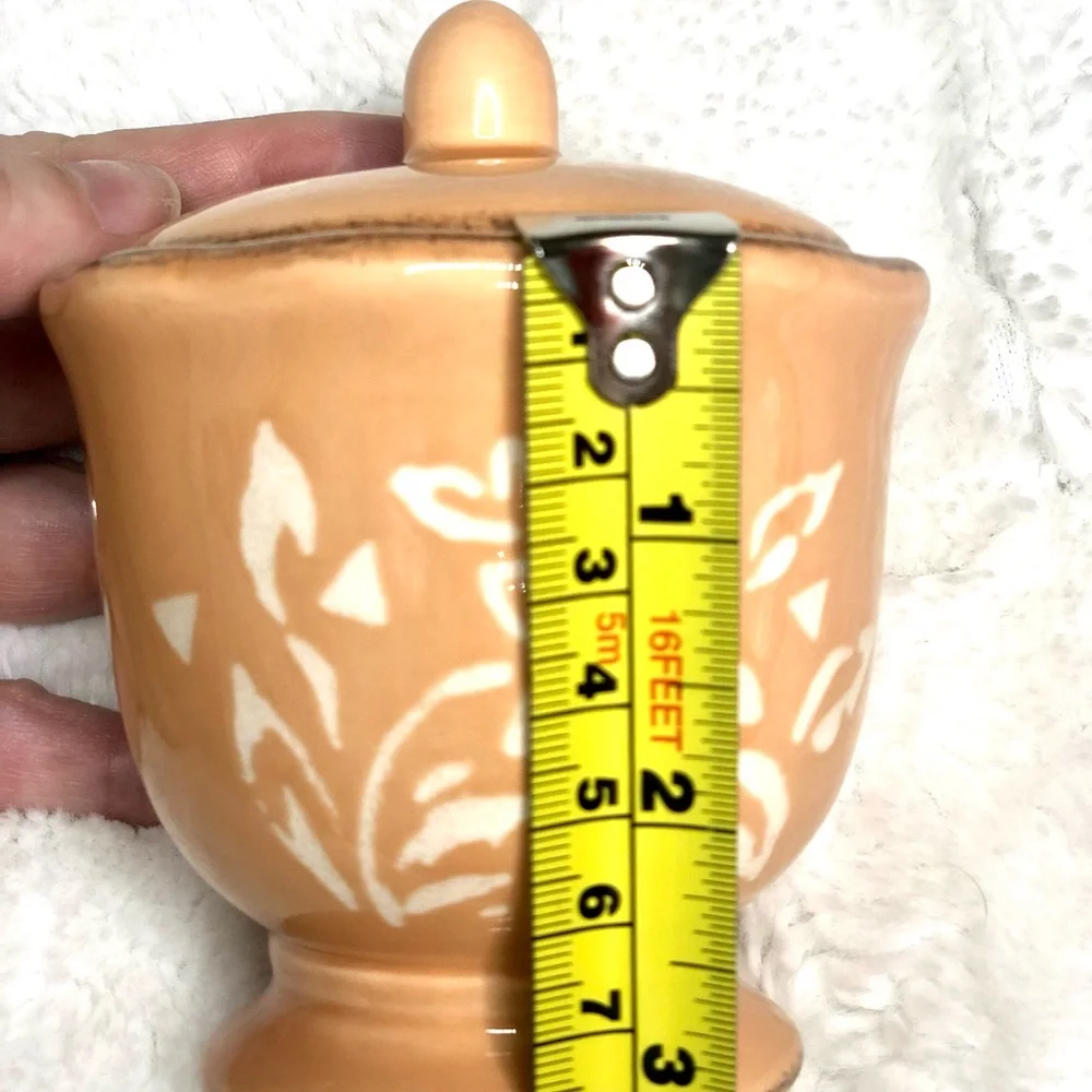 Vintage Cottagecore Bella Casa by Ganz, Creamer & Sugar Set, Peach White Flowers